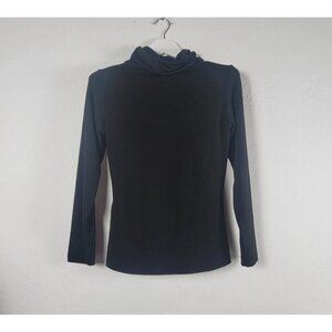 Moyuru Top Womens Size 1 Black Fall Turtleneck Long Sleeve Pullover Lightweight